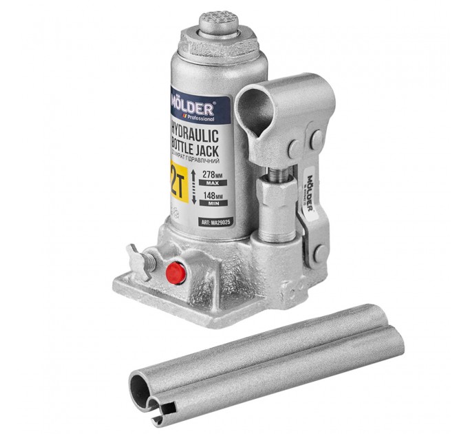Домкрат гідравлічний пляшковий Molder 2т 148-278мм у кейсі, ціна: 648 грн.