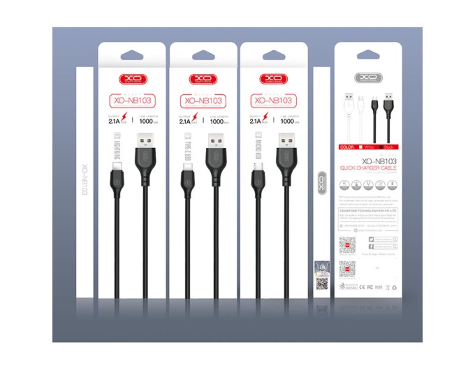 Кабель XO USB to Micro USB 2,1А 1м білий, ціна: 79 грн.