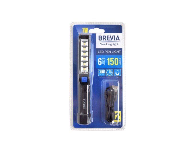 Ліхтар інспекційний Brevia LED Pen Light 6SMD+1W LED 150lm 900mAh microUSB, ціна: 626 грн.