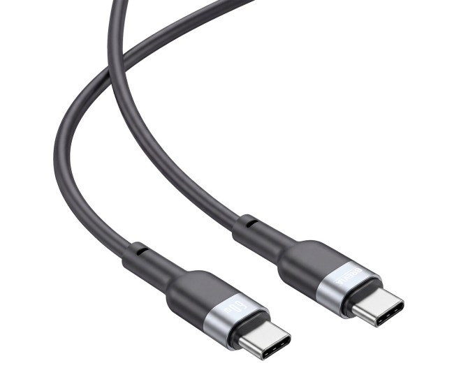 Кабель Brevia Type-C to Type-C 60W 1,2м, чорний ZIP, ціна: 154 грн.