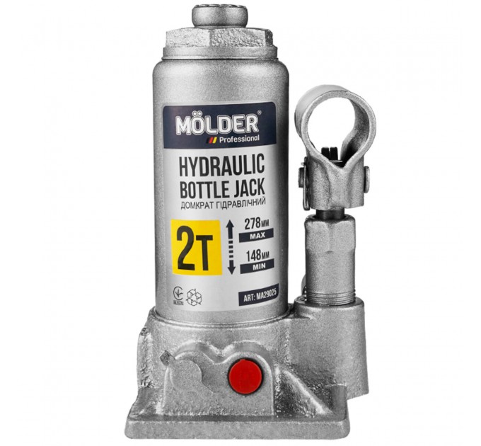 Домкрат гідравлічний пляшковий Molder 2т 148-278мм у кейсі, ціна: 648 грн.