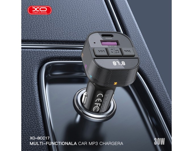 FM-трансмиттер XO BCC17 Smart Bluetooth+MP3 A+C Dual Port черный, цена: 299 грн.