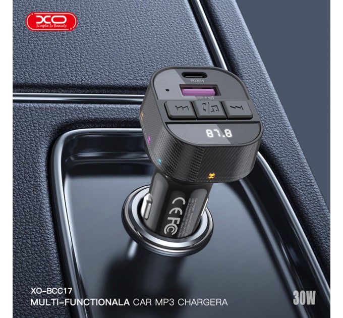 FM-трансмітер XO BCC17 Smart Bluetooth+MP3 A+C Dual Port чорний, ціна: 279 грн.