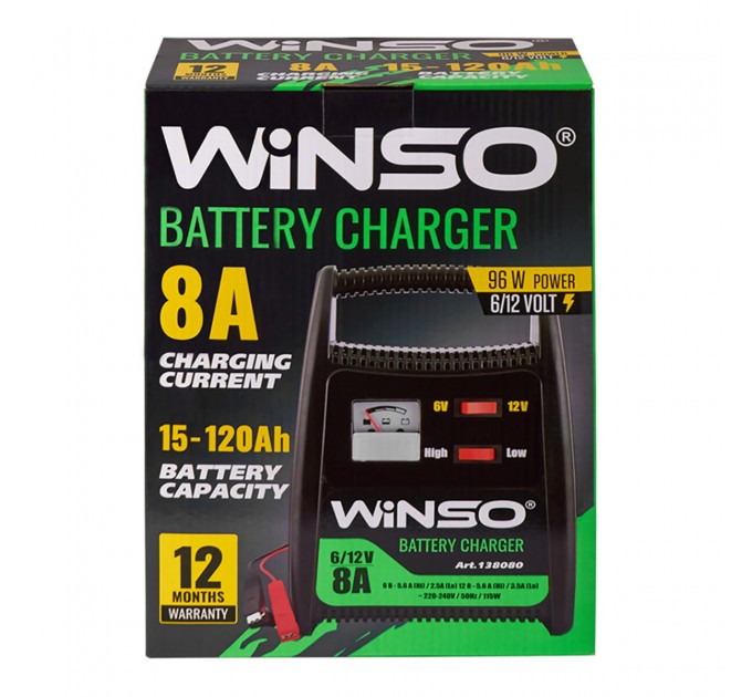 Зарядний пристрій АКБ Winso 6/12В 120А·год 8А, ціна: 971 грн.