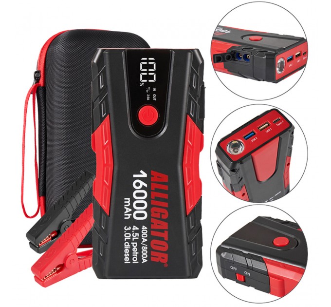 Пусковое устройство Alligator Jump Starter 400A/800A 16000mAh, цена: 2 770 грн.