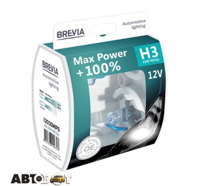  Галогенная лампа BREVIA Max Power +100% H3 12030MPS (2 шт.)