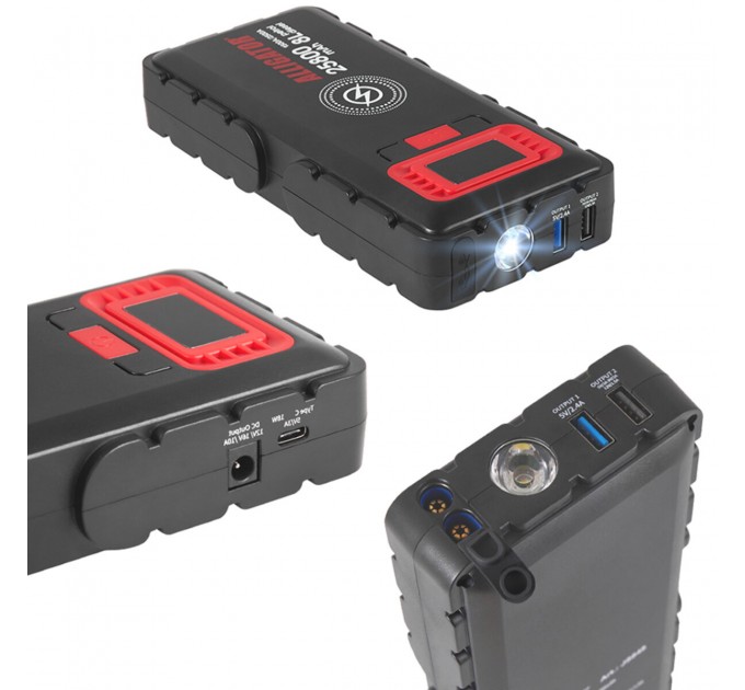 Пусковое устройство Alligator Jump Starter 1500A/2500A 25800mAh со Smart-клемами и беспроводной зарядкой, цена: 5 599 грн.
