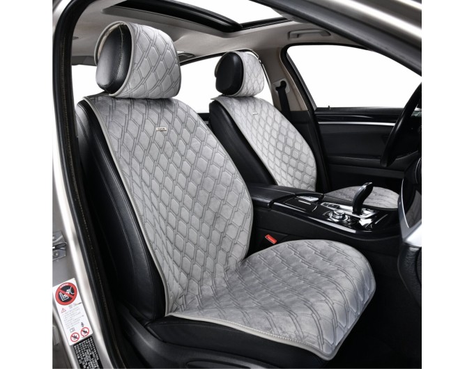 Преміум накидки для передніх сидінь CarLife Turbo, grey 2шт, ціна: 2 247 грн.