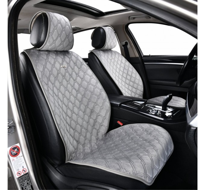 Преміум накидки для передніх сидінь CarLife Turbo, grey 2шт, ціна: 2 247 грн.