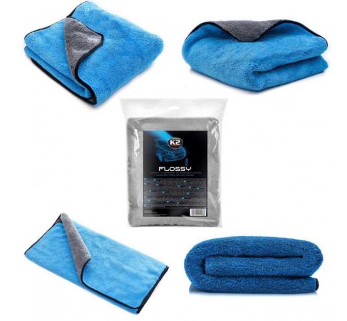 Рушник з мікрофібри K2 Flossy Pro для сушки лакофарбової поверхні трикотажний 90x60см, ціна: 409 грн.