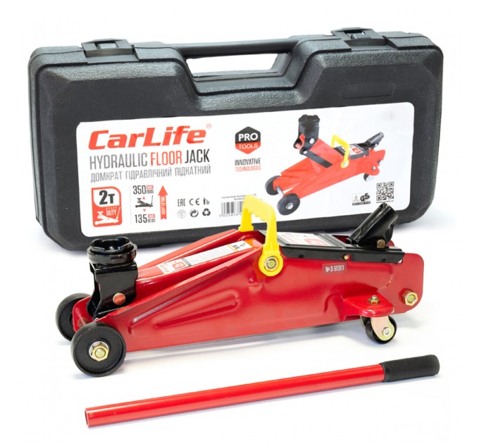 Домкрат гідравлічний підкатний CarLife 2т 135-350мм у кейсі, ціна: 2 415 грн.