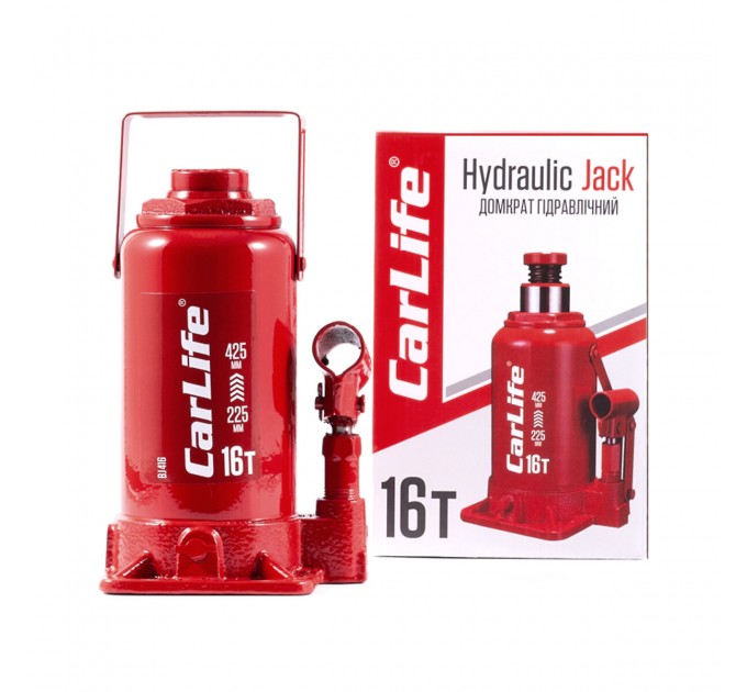 Домкрат гідравлічний пляшковий CarLife 16т 225-425мм, ціна: 1 619 грн.