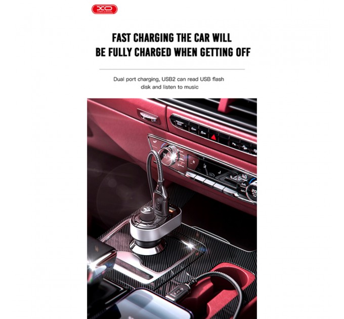 FM-трансмітер XO BCC10 Smart Bluetooth+MP3 чорний, ціна: 259 грн.