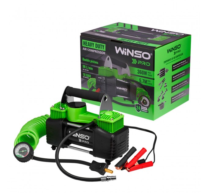 Компресор автомобільний Winso Pro Heavy Duty 12В 10Атм 90л/хв із зажимами АКБ, ціна: 2 162 грн.