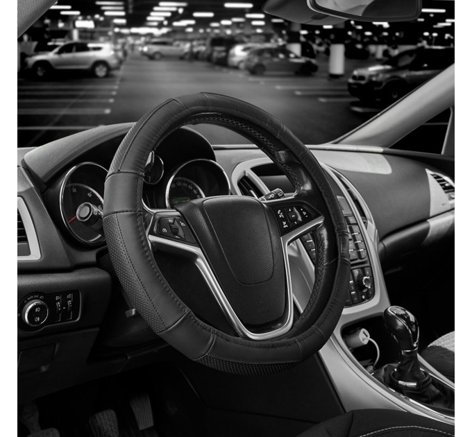 Чохол на кермо Carlife 37-39см, шкіра, чорний SW241M, ціна: 369 грн.