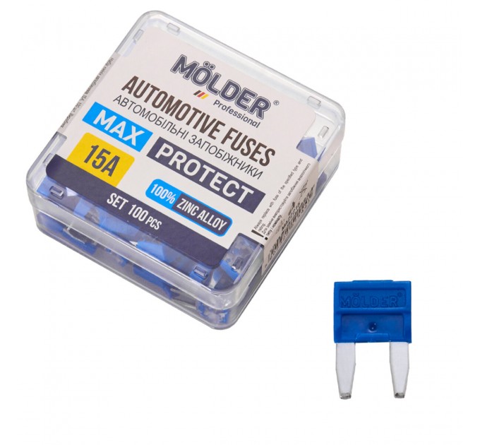 Набір запобіжників Molder "міні" 15А, 100шт, ціна: 274 грн.