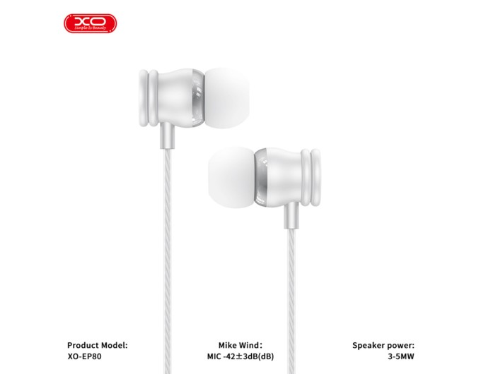 Наушники проволочные XO EP80 In ear Type-C белые, цена: 149 грн.