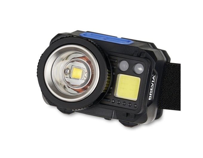 Фонарь налобный Brevia 550Lm, 3W CREE XPG+COB, 1200mAh/3xAAA, Zoom, с сенсором белый/красный, цена: 1 099 грн.