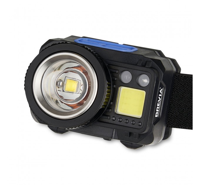 Фонарь налобный Brevia 550Lm, 3W CREE XPG+COB, 1200mAh/3xAAA, Zoom, с сенсором белый/красный, цена: 1 099 грн.