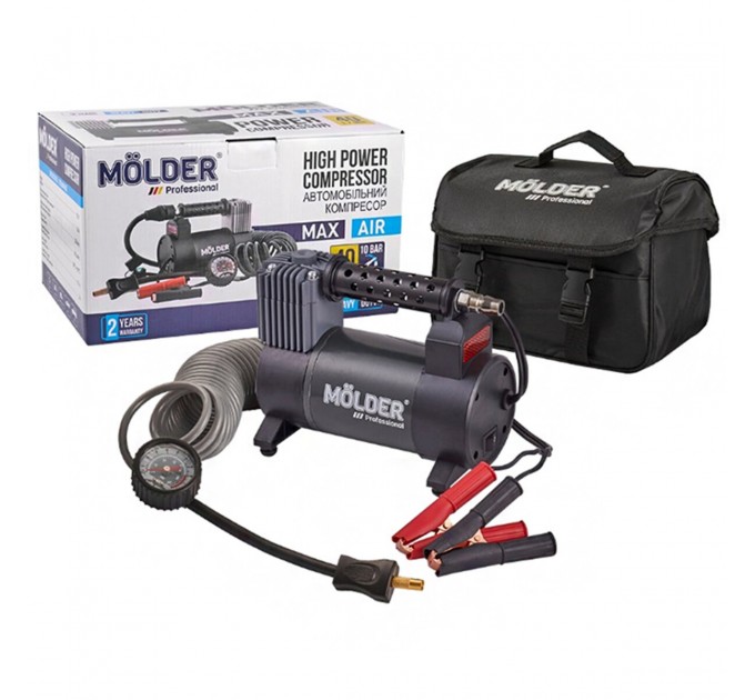Компрессор автомобильный Molder Max Air 170Вт 10 Атм 40л/мин с зажимами АКБ, цена: 2 087 грн.