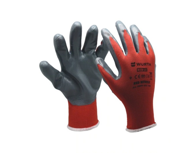 Перчатки защитные с нитриловым покрытием Wurth Red Nitrile пара, размер 11, цена: 57 грн.