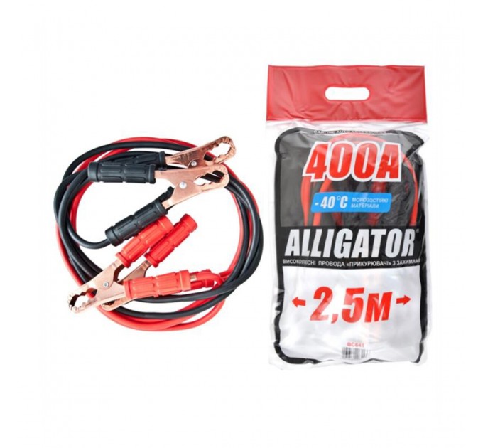 Провода-прикуриватели Alligator 400А, 2,5 м, полиэтиленовый пакет BC641, цена: 361 грн.
