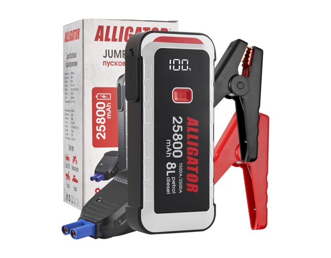 Пусковое устройство Alligator Jump Starter 1500A/2500A 25800mAh со Smart-клемами, цена: 5 345 грн.