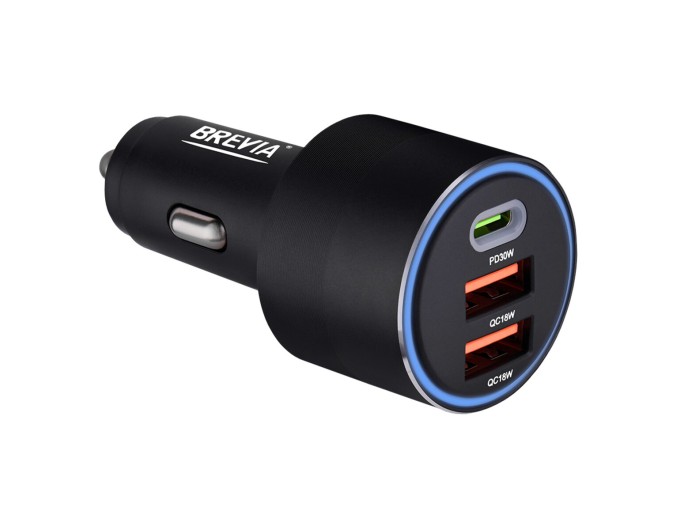 Автомобильное зарядное устройство Brevia ePower TriCharge 66W 1xUSB-C+2xUSB-A черный, цена: 627 грн.