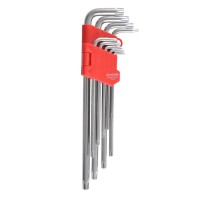 Набор ключей Carlife CR-V matt Г-образных тор-х с отвер-м, T10-50, длинные, 9шт