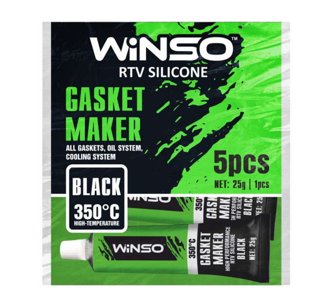 Герметик высокотемпературный Winso силиконовый черный +350⁰C, 25г, цена: 17 грн.