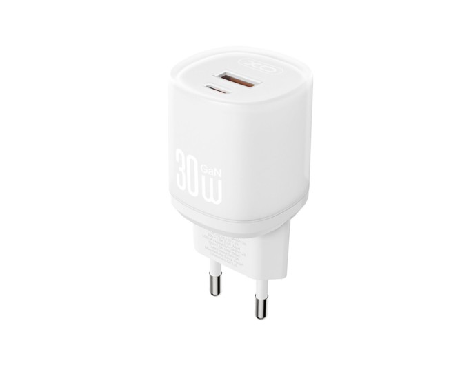 Сетевое зарядное устройство XO L151 30W 1USB-A+1USB-C + Type-C кабель белый, цена: 419 грн.