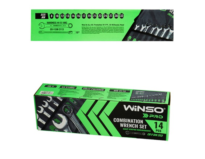 Набір ключів Winso Pro комбіновані CR-V 14шт 8-32мм, ціна: 1 548 грн.