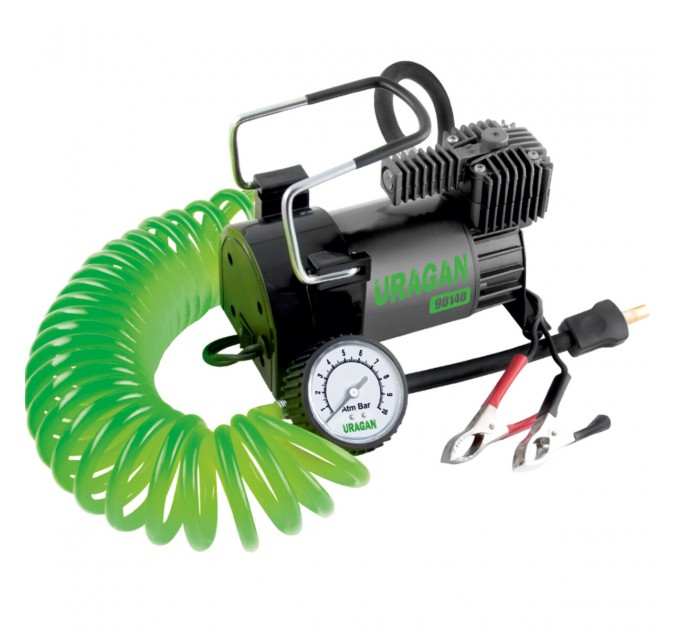 Компрессор автомобильный Uragan 10Атм 40л/мин 200Вт с зажимами АКБ, цена: 1 280 грн.