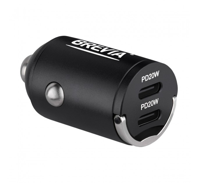 Автомобильное зарядное устройство Brevia ePower NanoMetal 40W 2xUSB-C черный, цена: 484 грн.