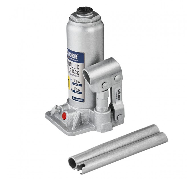 Домкрат гідравлічний пляшковий Molder 5т 195-380мм у кейсі, ціна: 897 грн.