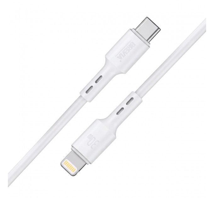 Кабель Brevia Type-C to Lightning 30W 1м, белый box, цена: 129 грн.
