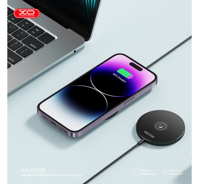 Беспроводное зарядное устройство для XO CX022 Magnetic Wireless Charger Type-C черный, цена: 369 грн.