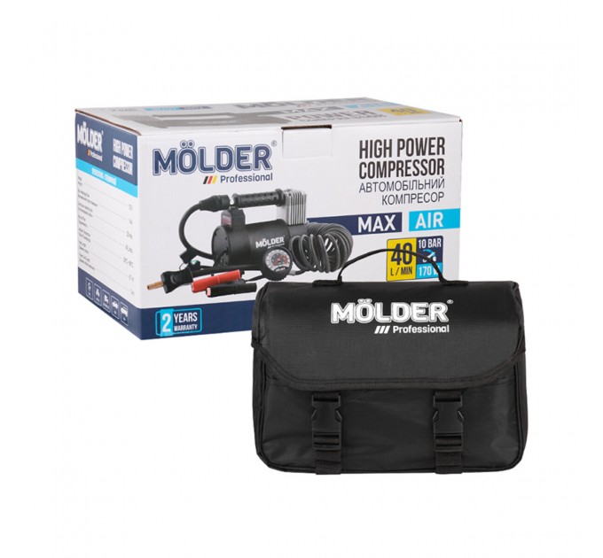 Компрессор автомобильный Molder Max Air 170Вт 10 Атм 40л/мин с зажимами АКБ, цена: 2 087 грн.