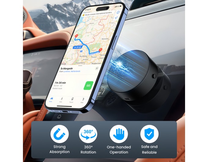 Держатель телефона автомобильный XO C155 Magnetic Car Suction Cup черный, цена: 619 грн.