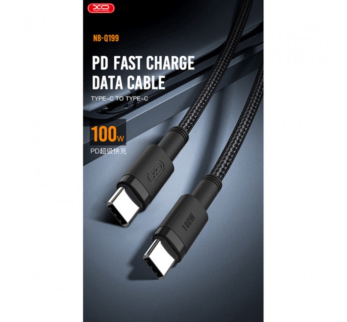 Кабель XO Type-C to Type-C 100W 1,5м черный, цена: 219 грн.