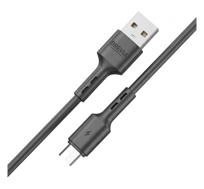 Кабель Brevia USB to Micro 2,4A 1м, черный ZIP, цена: 52 грн.