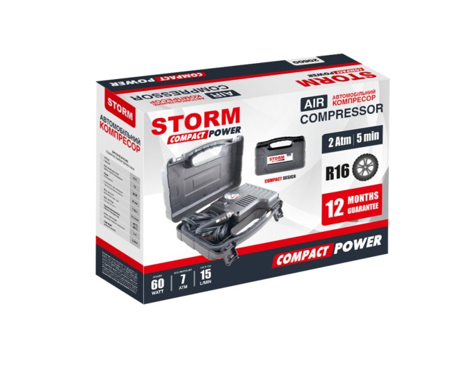 Компресор автомобільний Storm Compact Power 7Атм 15л/хв 60Вт, ціна: 1 006 грн.