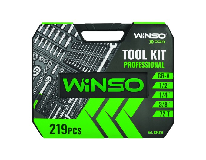 Профессиональный набор инструментов в кейсе Winso Pro 1/2", 1/4", 3/8" 72T, CR-V, 219ед., цена: 6 573 грн.
