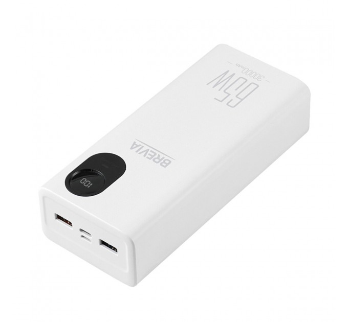 Повербанк (Power Bank) Brevia 30000mAh 65W Li-Pol, LCD білий, ціна: 1 785 грн.