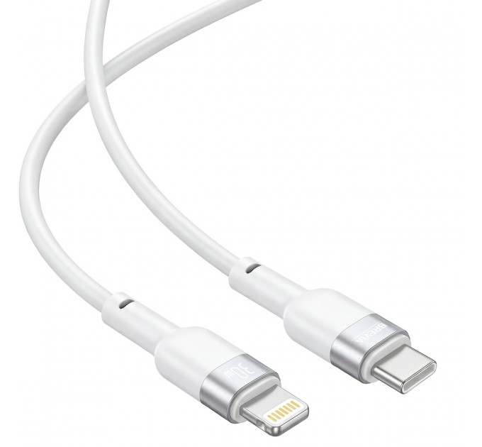 Кабель Brevia Type-C to Lightning 30W 1,2м, белый ZIP, цена: 199 грн.