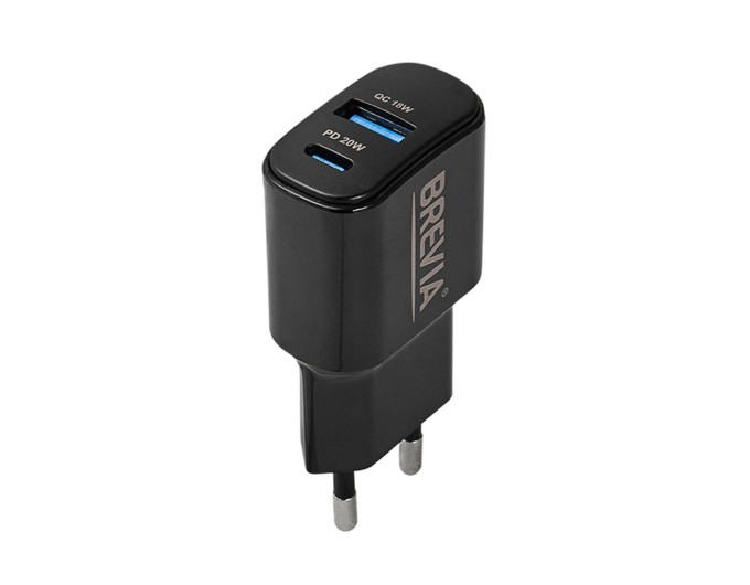 Сетевое зарядное устройство Brevia ePower PD20W USB-C+USB-A черный, цена: 391 грн.