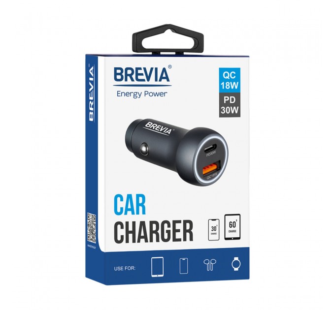 Автомобильное зарядное устройство для Brevia ePower Dual Style Metal LED 48W 1xUSB-C+1xUSB-A, цена: 331 грн.