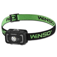Фонарь налобный Winso 300Lm, 5W CREE XTE+COB, 1800mAh, с сенсором белый/красный
