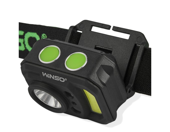 Фонарь налобный Winso 250Lm, 3W XPE+3W COB, 850mAh, с сенсором белый/красный, цена: 503 грн.