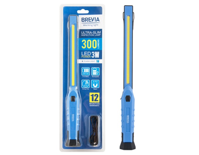 Фонарь инспекционный Brevia LED 3W COB+1W LED 300lm, 2000mAh, цена: 869 грн.